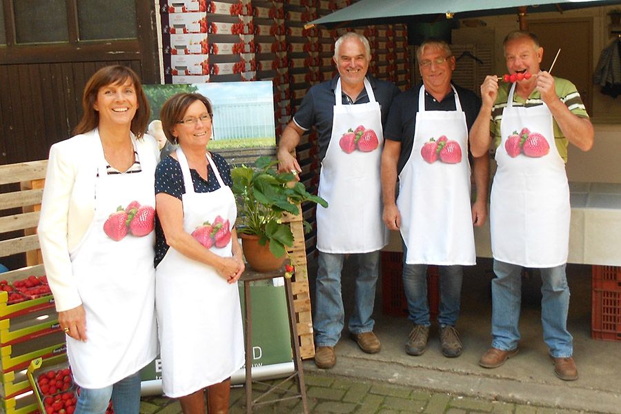 witte schorten full color bedrukt met aardbeiden